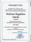 Świadectwo zawodowe